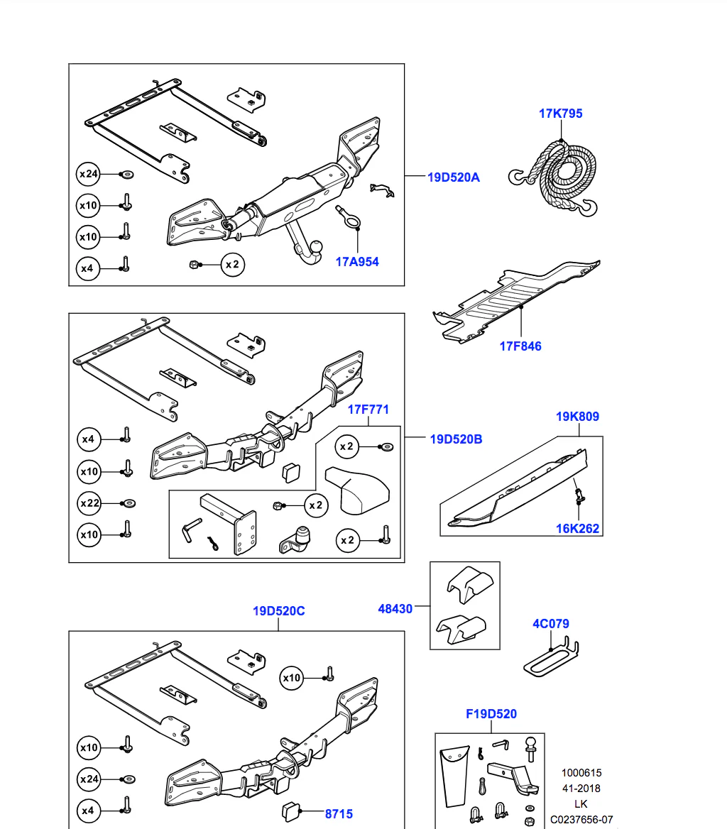 Land Rover Towing System - Multi - Height Tow Bar/Towing Receiver NAS/Australia, Tow Eye Cover, 18MY onwards - Image 2