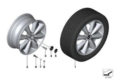 MINI Genuine 17" 8-Spoke Conical Light Alloy Rim LA Wheel - Black - Image 2