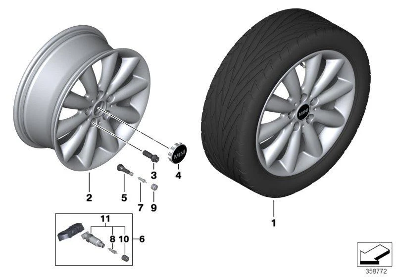 MINI Genuine 17" Light Alloy Rim Cosmos Spoke Black - Image 2