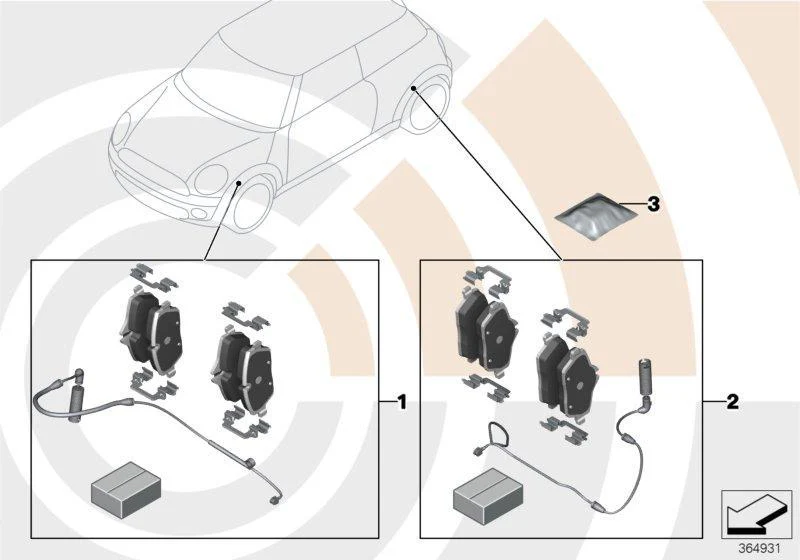 MINI Genuine Front Brake Pads Set + Sensor For R55 R56 R57 R58 R59