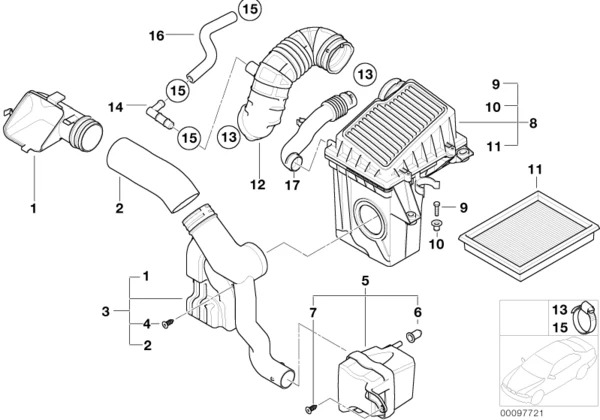 MINI Genuine Intake Silencer Filter Cartridge Rubber Boot - Image 2