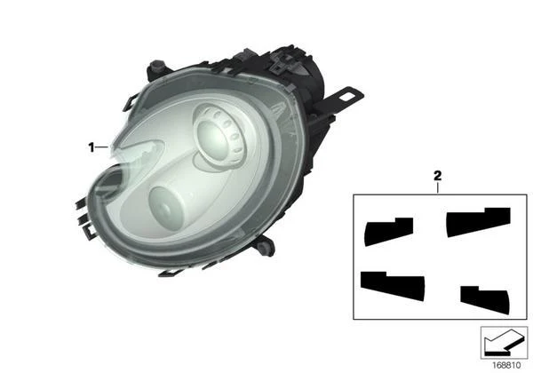 MINI Genuine Left N/S Passenger Front Headlight Headlamp Bi Xenon - Image 2
