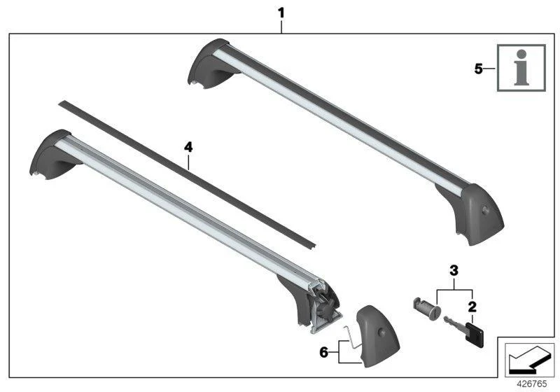 MINI Genuine Railing Carrier Roof Rack Holder Rails Bars - Image 2