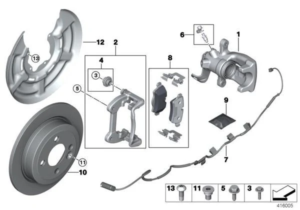 MINI Genuine Rear Brake Caliper Housing Right O/S Driver Sid - Image 2