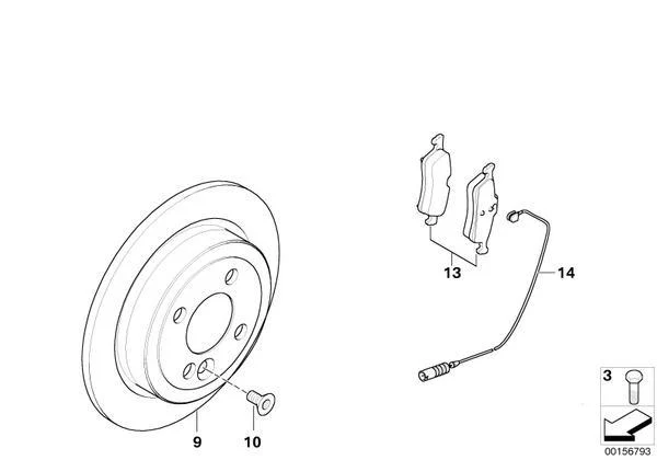 MINI Genuine Rear Brake Pads Replacement Repair Kit - Image 2