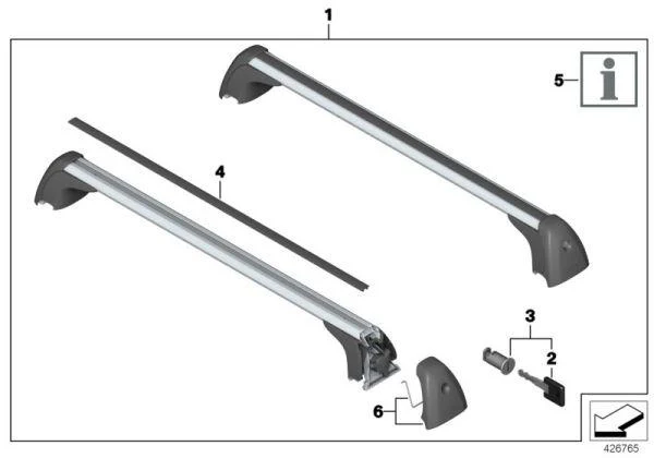 MINI Genuine Roof Bars Rails Rack Railing Carrier - Image 3