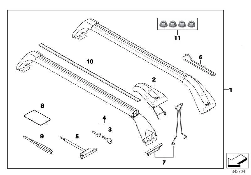 MINI Genuine Roof Rack Rails Carrier Holder For - Image 2