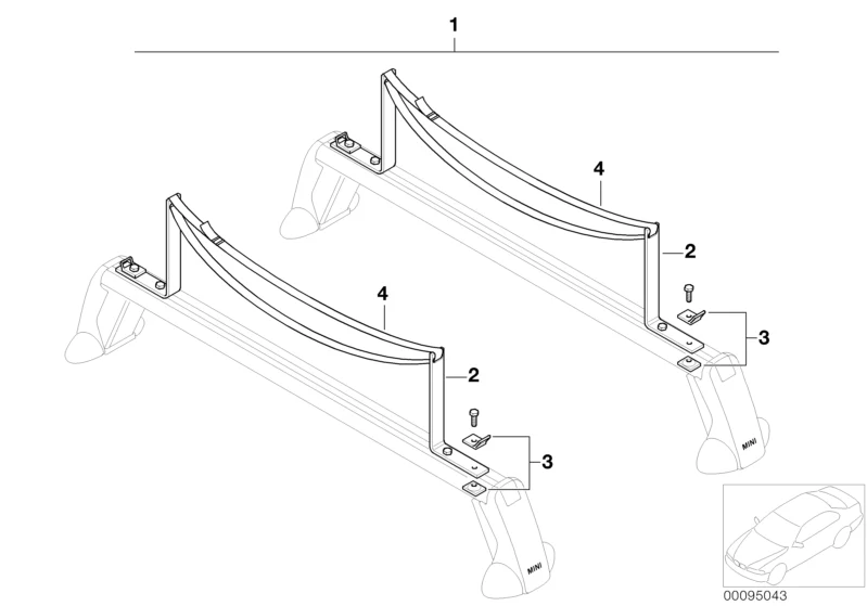 MINI Genuine Universal Car Roof Rack Carrier/Holder - Image 2