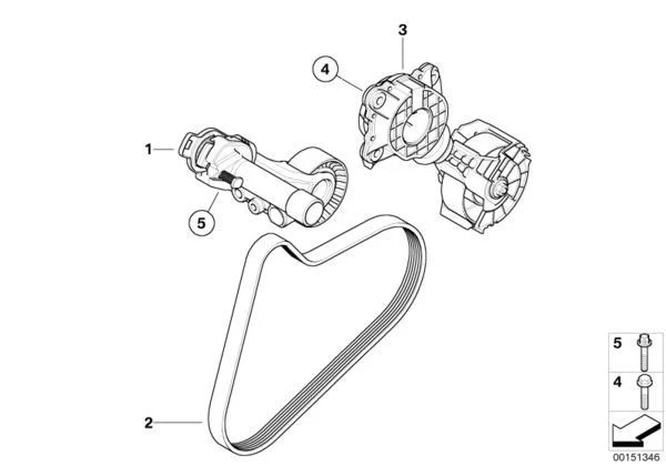 MINI Genuine Water Pump Alternator V Ribbed Serpentine Drive Belt - Image 2