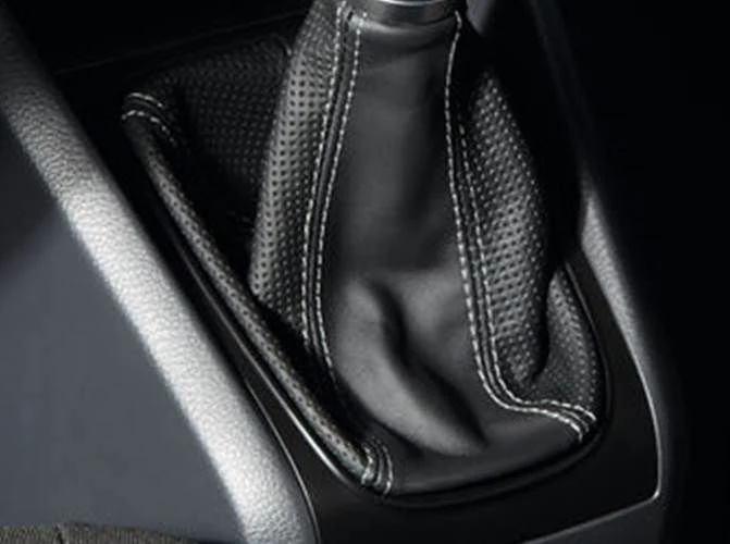 Suzuki Leather gear boot - black leather w/silver stitching