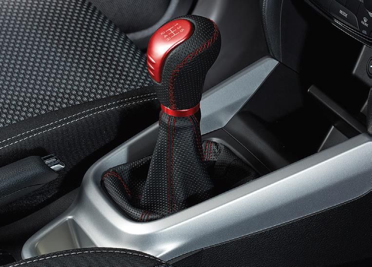 Suzuki Leather Gear Knob - Black with Red
