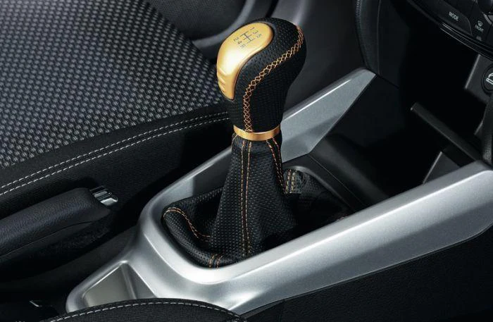 Suzuki Leather Gear Knob - Black with Yellow