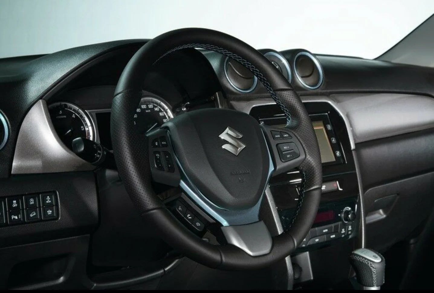 Suzuki Leather Steering Wheel Blue Stitching